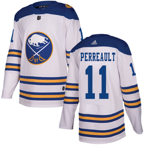 Adidas Sabres #11 Gilbert Perreault White Authentic 2018 Winter Classic Stitched NHL Jersey